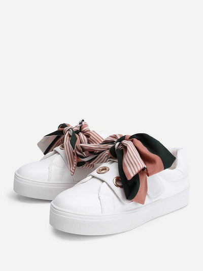 Bow Decorated Slip On Sneakers-shoes-Des Mess