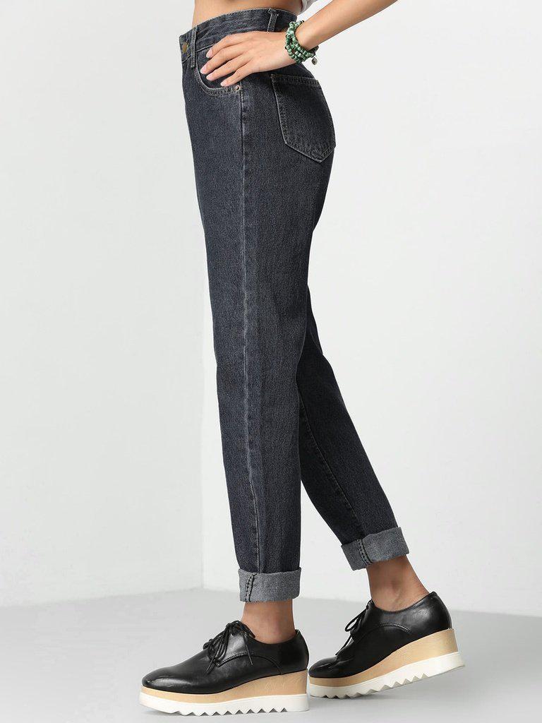 Roll Cuff Boyfriend Jeans-bottom-Des Mess