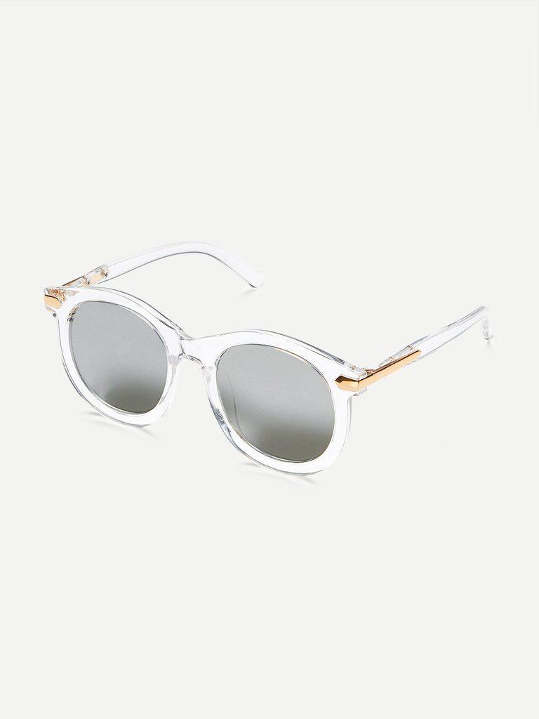Clear Frame Mirror Lens Sunglasses-accessories-Des Mess