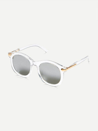 Clear Frame Mirror Lens Sunglasses-accessories-Des Mess