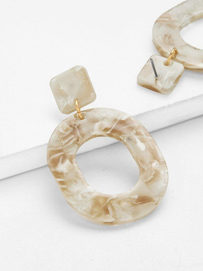 Geometric Design Stone Earrings-jewelry-Des Mess
