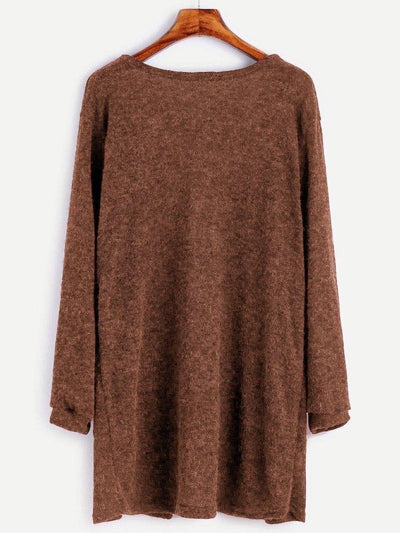 Open Front Sweater With Pockets-outerwear-Des Mess