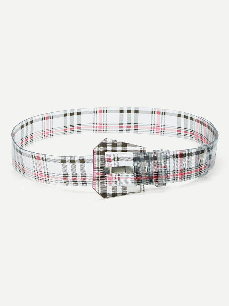Plaid Clear Belt-accessories-Des Mess