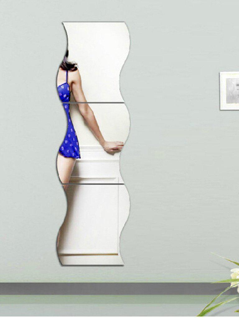 Wave Shape Mirror Wall Sticker Set 6pcs-others-Des Mess