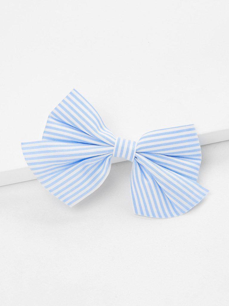 Striped Bow Hair Clip-hair-Des Mess