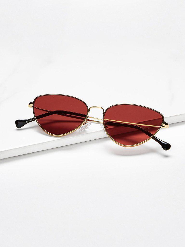 Oval Shaped Flat Lens Sunglasses-accessories-Des Mess
