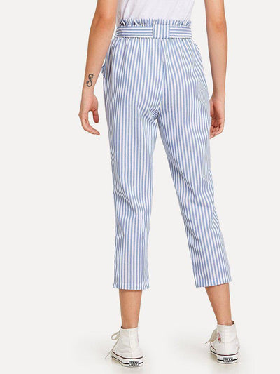 Striped Knot Front Pant-bottom-Des Mess