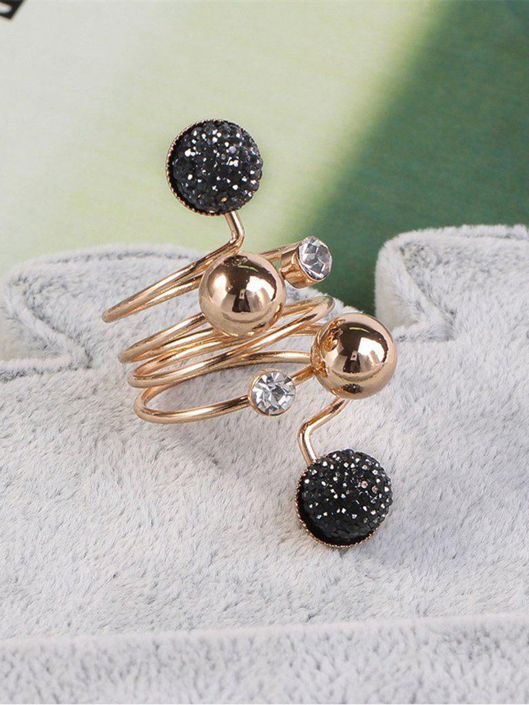 Spiral Design Ring With Ball-jewelry-Des Mess
