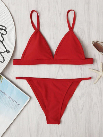 Adjustable Strap Triangle Bikini Set-swimwear-Des Mess