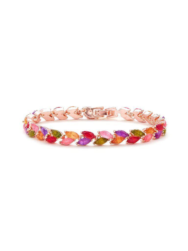 Rhinestone Overlay Link Bracelet--Des Mess