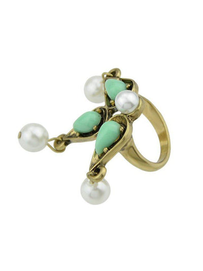 Green Pearl Gemstone Ring-jewelry-Des Mess