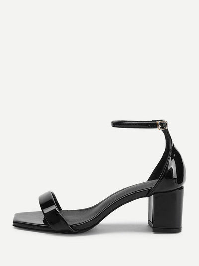 Square Toe Chunky Heeled Sandals-shoes-Des Mess