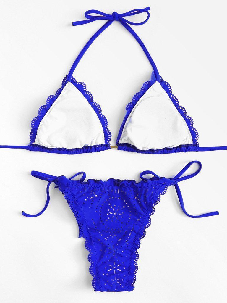 Scalloped Trim Bikini Set--Des Mess