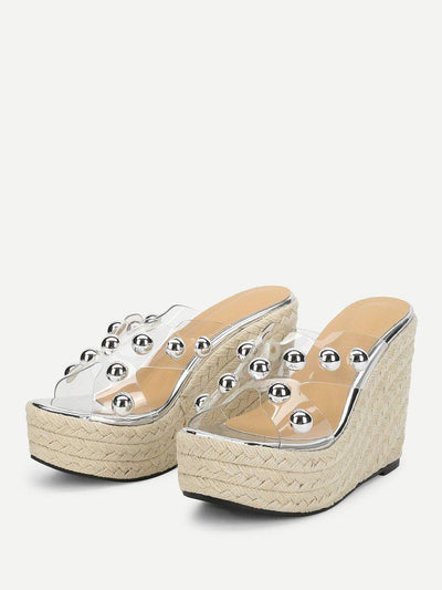 Studded Platform Espadrille Wedges-shoes-Des Mess