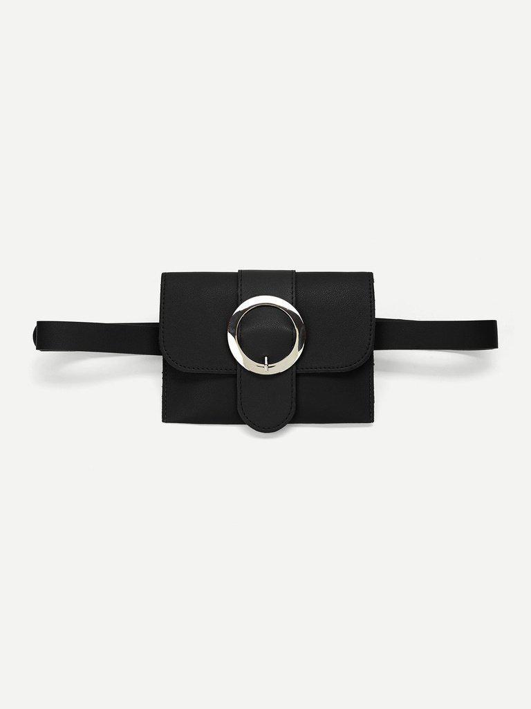Metal Buckle Belt With Detachable Bag-accessories-Des Mess