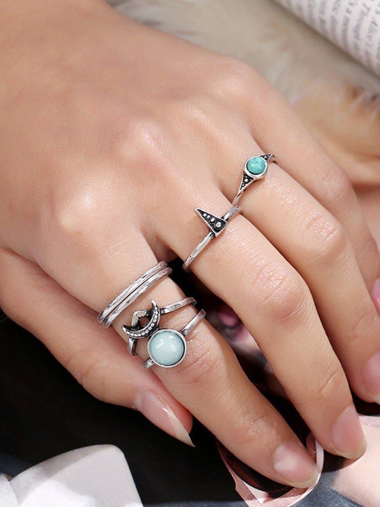 Skinny Ring Set 5pcs-jewelry-Des Mess