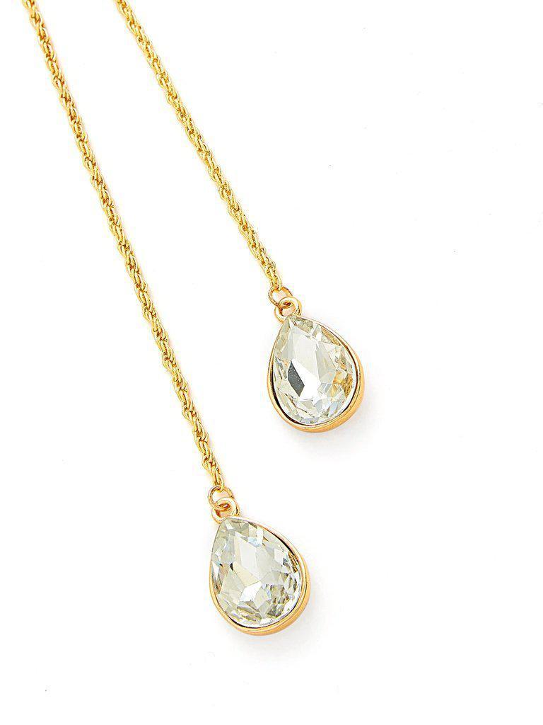 Water Drop Rhinestone Pendant Wrap Chain Necklace-jewelry-Des Mess