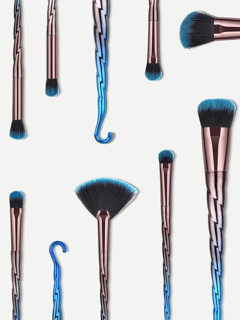 Ombre Hook Handle Makeup Brush 10pcs--Des Mess