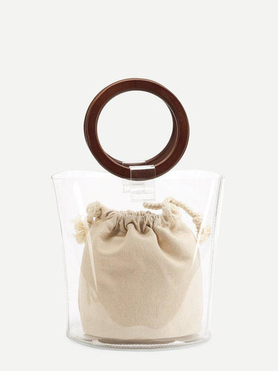 Clear Wooden Handle Bag-accessories-Des Mess