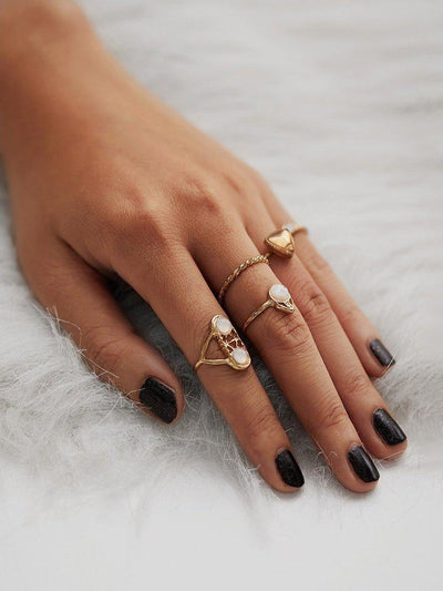 Multi Shaped Ring Set 5pcs-jewelry-Des Mess