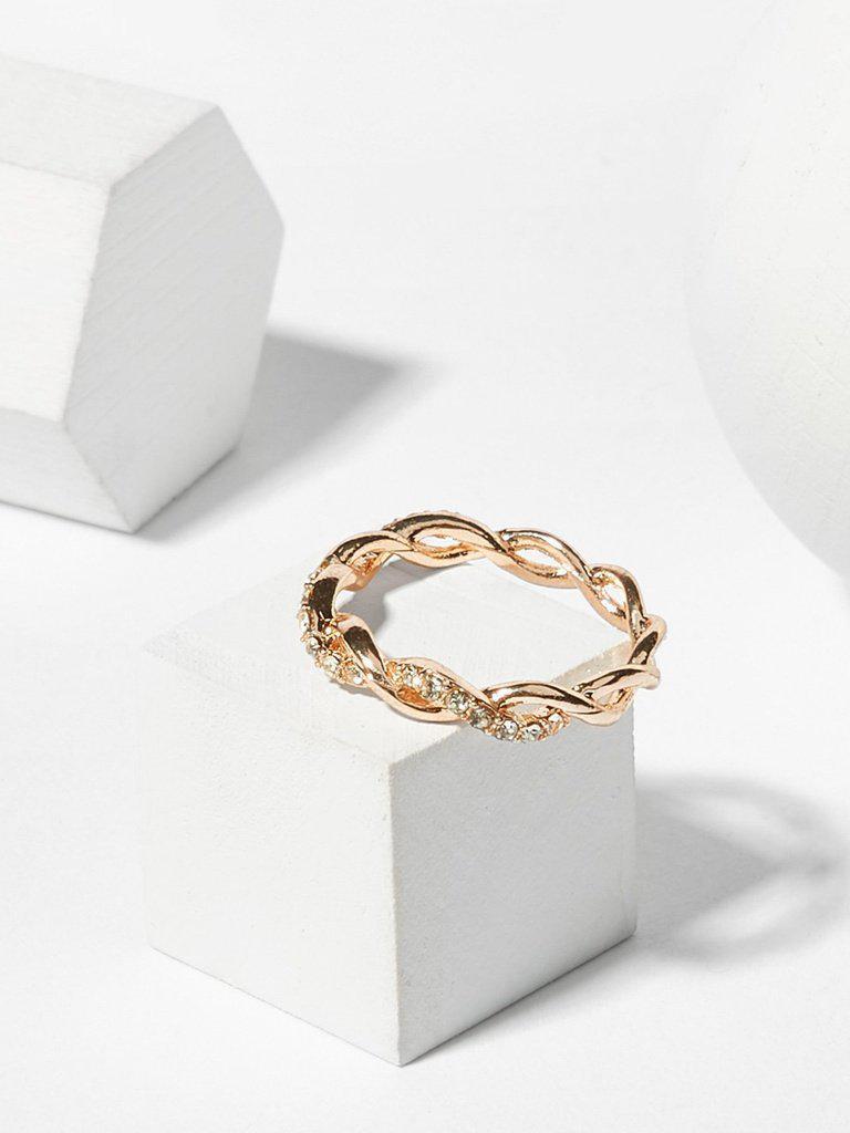 Twist Design Rhinestone Ring-jewelry-Des Mess