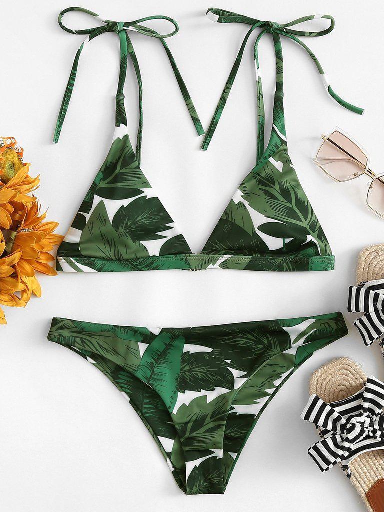 Tropical Print Bikini Set--Des Mess