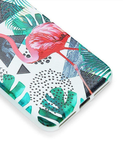Flamingo & Leaves Print iPhone Case-others-Des Mess