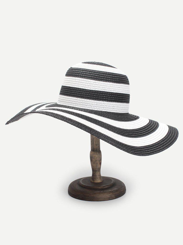 Striped Design Floppy Hat-accessories-Des Mess