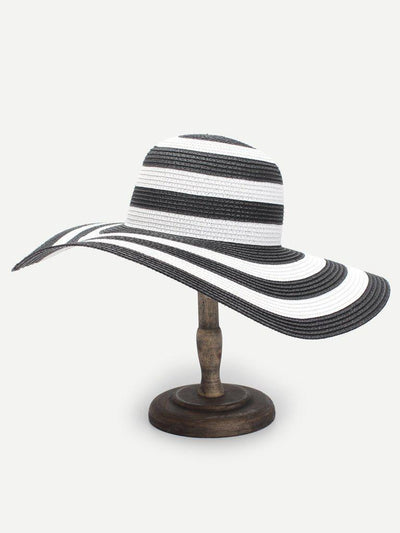 Striped Design Floppy Hat-accessories-Des Mess