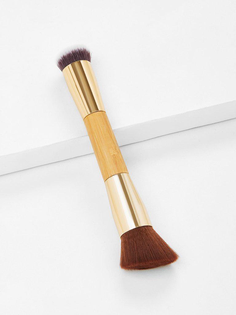 Wood Handle Double Head Makeup Brush--Des Mess
