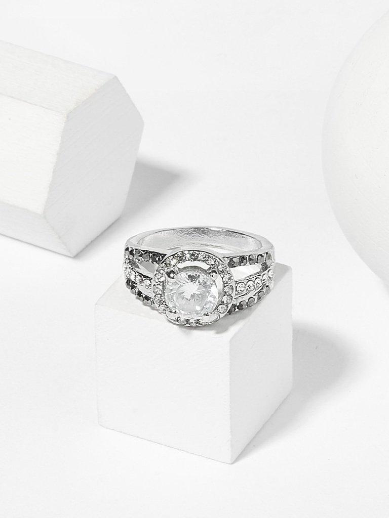 Rhinestone Decorated Layered Ring-jewelry-Des Mess