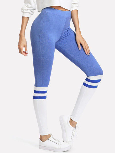 Two Tone Striped Leggings-bottom-Des Mess