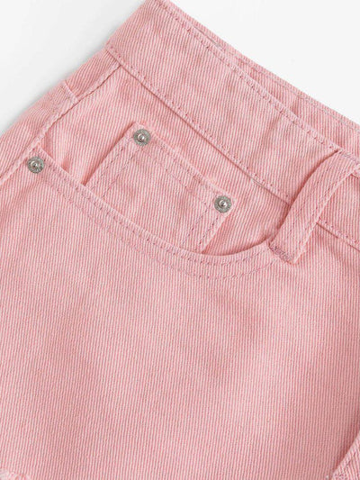 Raw Hem Ripped Denim Shorts-bottom-Des Mess