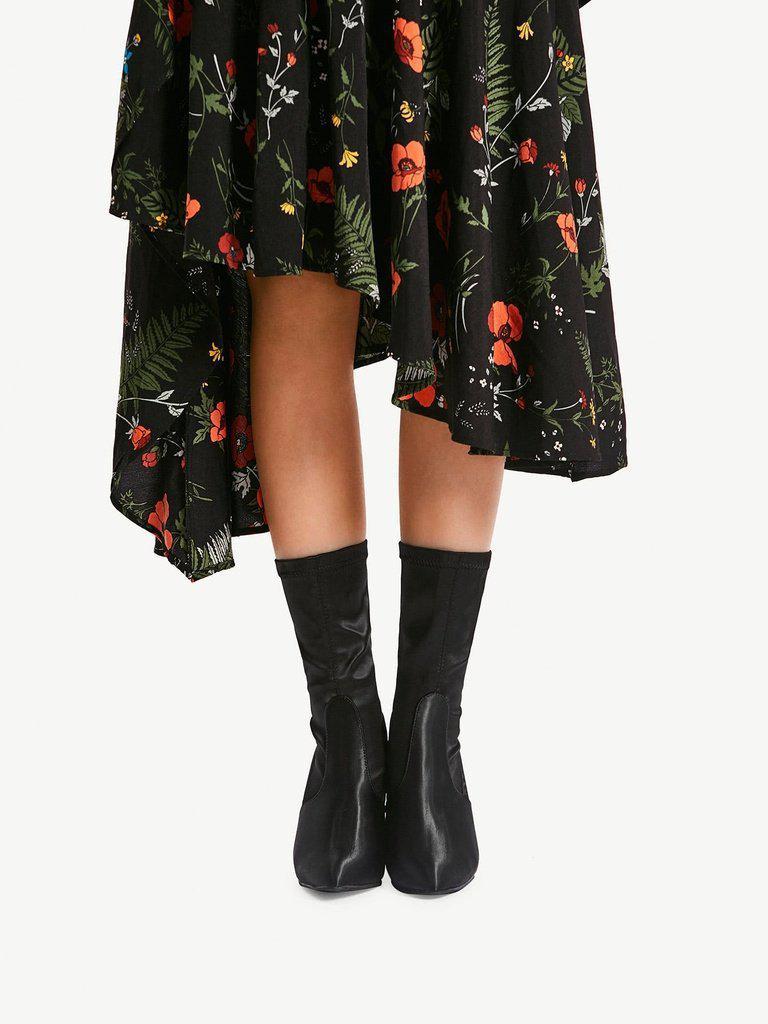 Block Heeled Pointed Toe Mid Calf Boots-shoes-Des Mess