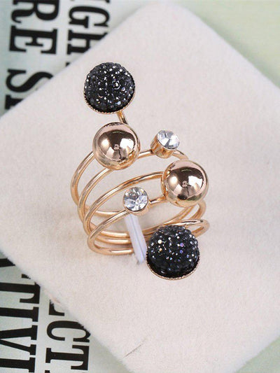 Spiral Design Ring With Ball-jewelry-Des Mess