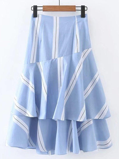 Bow Tie Waist Layered Ruffle Skirt-bottom-Des Mess
