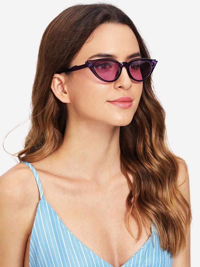 Cat Eye Flat Lens Sunglasses-accessories-Des Mess