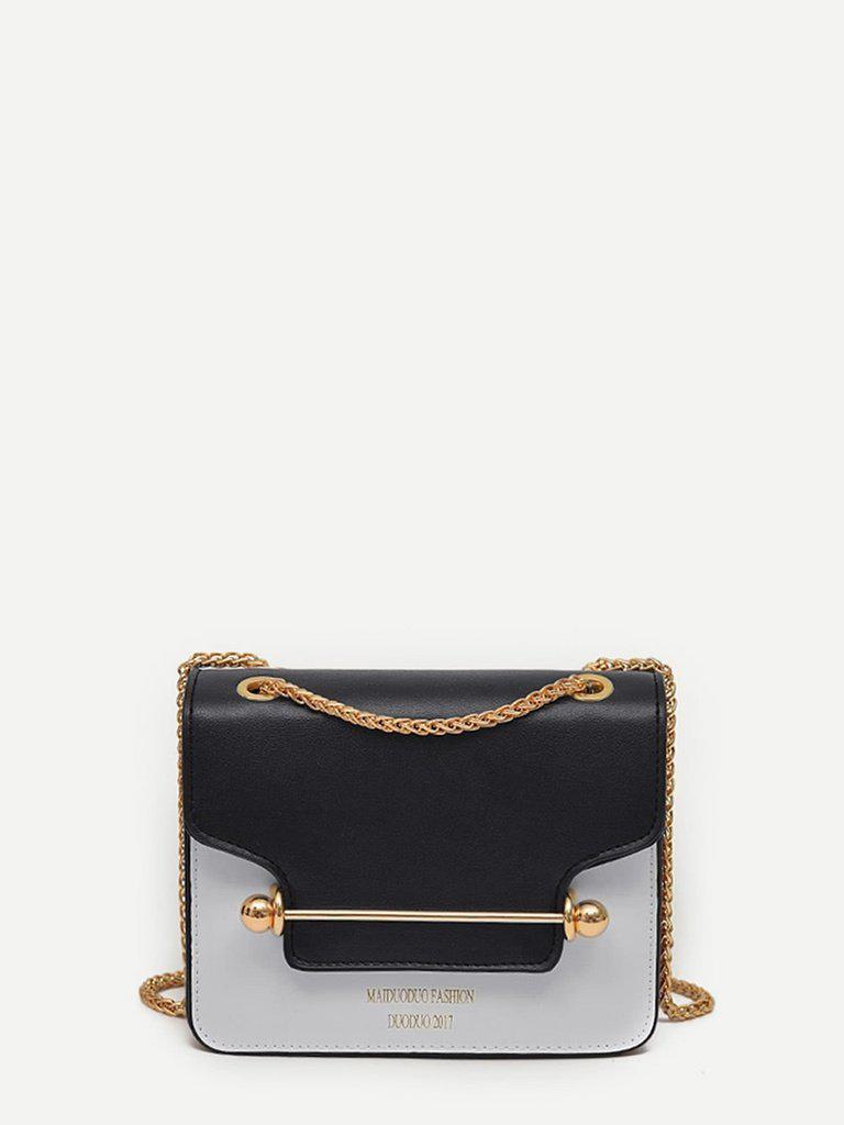 Piping Detail Two Tone Chain Bag-accessories-Des Mess
