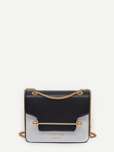 Piping Detail Two Tone Chain Bag-accessories-Des Mess
