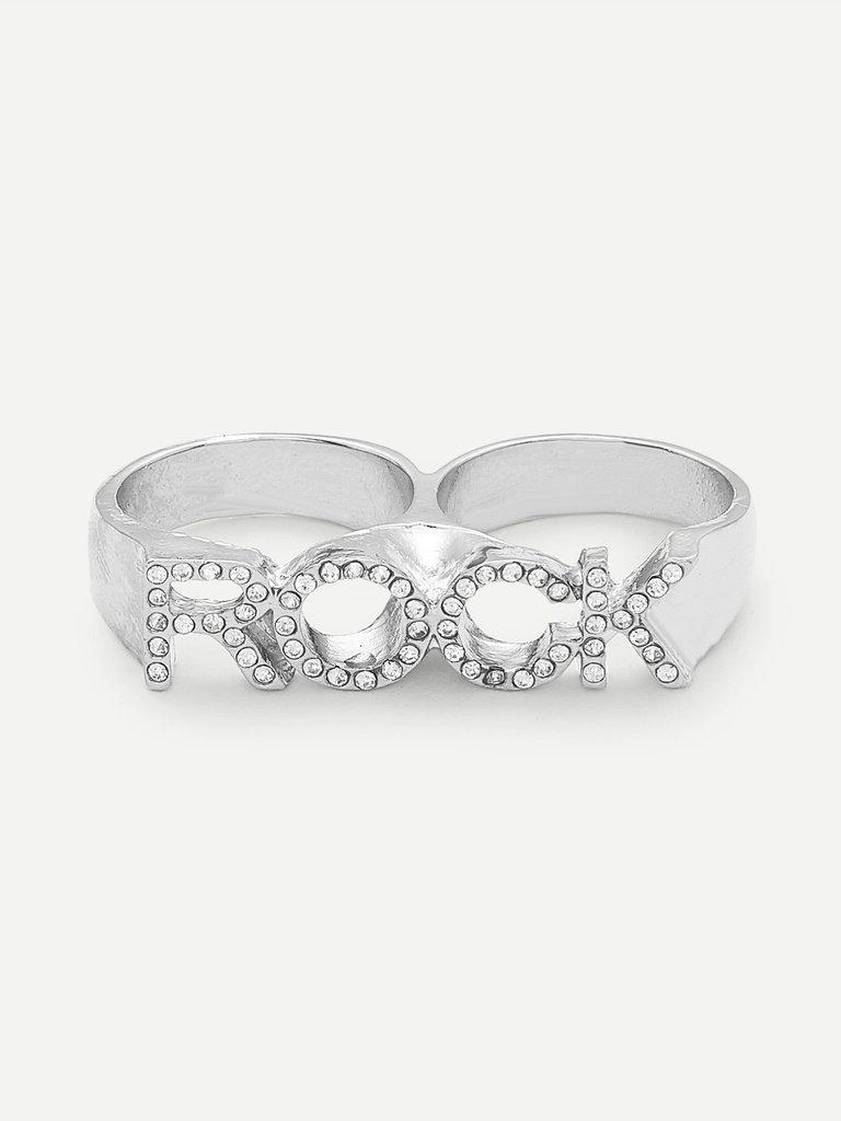 Slogan Design Linked Ring-jewelry-Des Mess