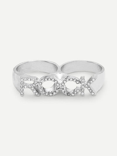 Slogan Design Linked Ring-jewelry-Des Mess