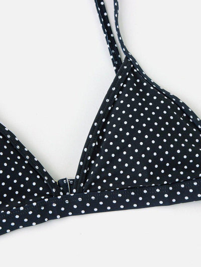 Polka Dot Print Triangle Bikini Set-swimwear-Des Mess