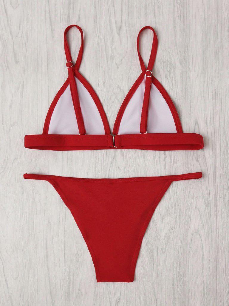 Adjustable Strap Triangle Bikini Set-swimwear-Des Mess