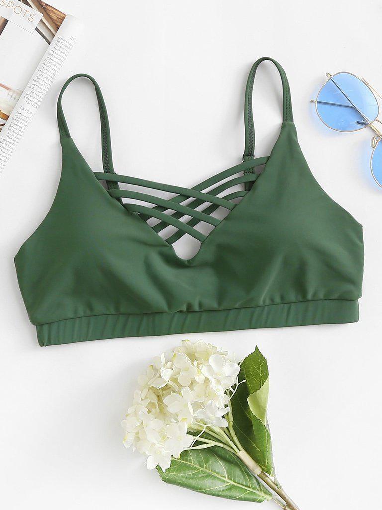 Strappy Front Sports Bra-sportswear-Des Mess
