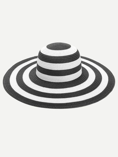 Striped Design Floppy Hat-accessories-Des Mess