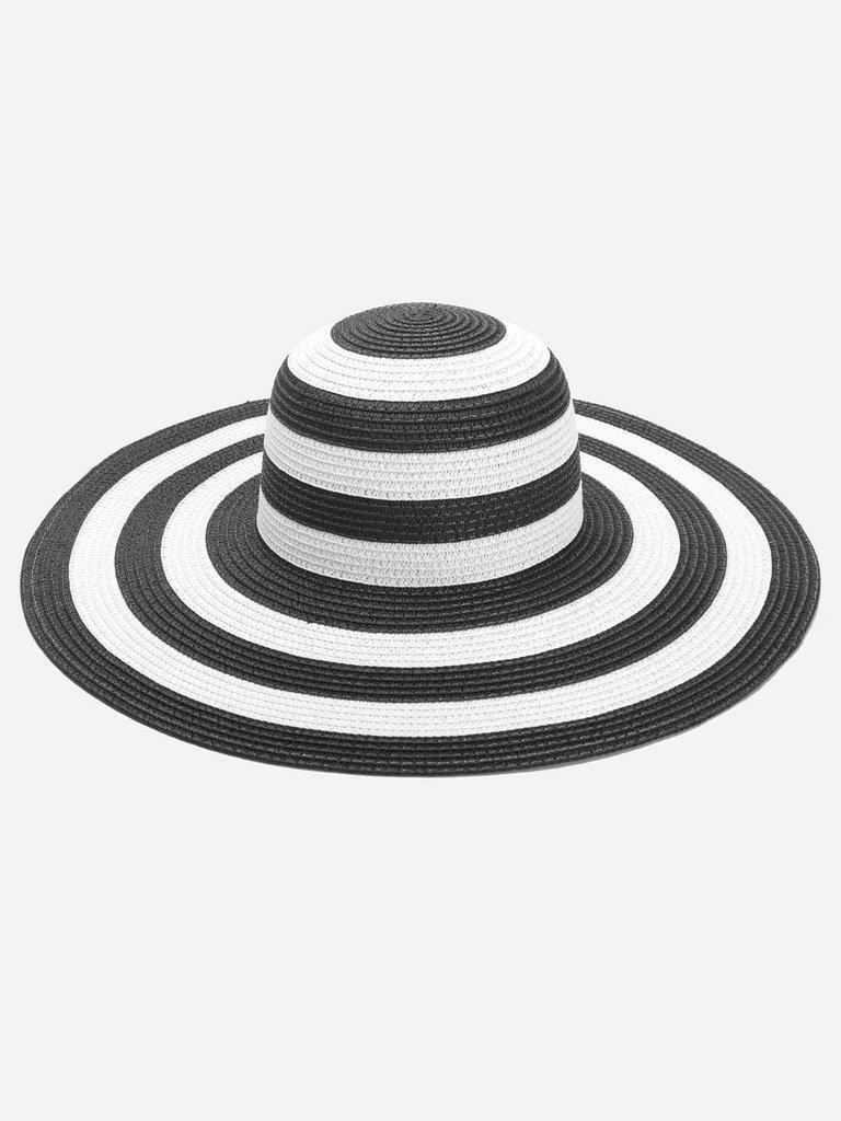 Striped Design Floppy Hat-accessories-Des Mess