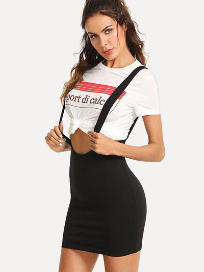 Slim Fit Pinafore Skirt-bottom-Des Mess