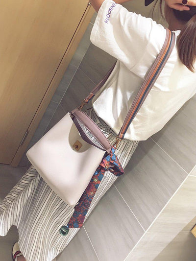 PU Shoulder Bag With Scarf Tassel-accessories-Des Mess