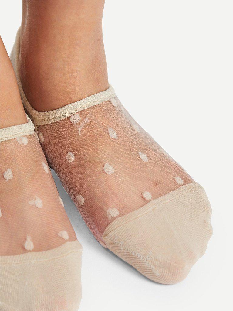 Dot Mesh Panel Socks 5pairs-accessories-Des Mess