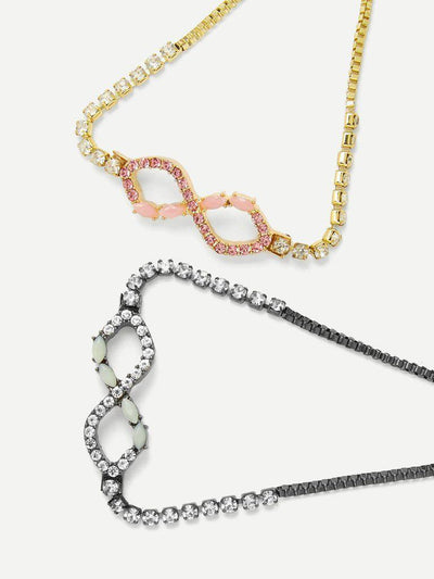 Letter Eight Design Chain Bracelet Set--Des Mess